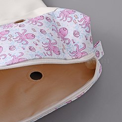 Pu レザー バッグ オーガナイザー インサート  ミニトートハンドバッグシェイパー  ビーチバッグのアクセサリー  タコの模様  355x360x4mm  穴：18mm&nbsp;PURS-WH0001-42