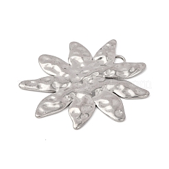 打ち出し加工された304ステンレススチールペンダント  葉  ステンレス鋼色  46.5x45x2mm  穴：4x4mm&nbsp;STAS-D129-06B-P