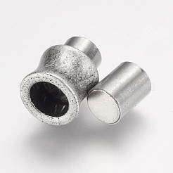 304ステンレススチール製マグネット留め具、接着端付き  花瓶  アンティークシルバー  16.5x10mm  穴：6mm&nbsp;STAS-E144-054AS01
