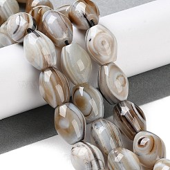 天然の瑪瑙ビーズ連売り  縞瑪瑙ビーズ  染め＆加熱  菱形  13.5~16x12mm  穴：1.5~1.8mm  約26個/連  15.83''（40.2センチメートル）&nbsp;G-NH0019-D02-02