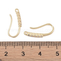 真鍮製マイクロパヴェキュービックジルコニアピアスフック  釣り針  ゴールドカラー  18x8x2mm  穴：1mm&nbsp;KK-U008-10G