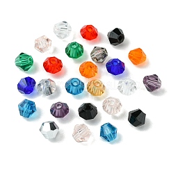 480 個 12 色模倣オーストリアクリスタルバイコーンガラスビーズ  グレードAA  多面カット  ミックスカラー  4x4mm  穴：1mm  約40PCS /カラー&nbsp;GLAA-FS0001-66