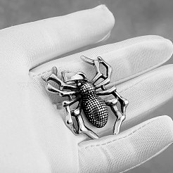 304ステンレススチール製ハロウィンスパイダーペンダントネックレス（ユニセックス）  ステンレス鋼色  23.62インチ（60cm）&nbsp;WG82584-01