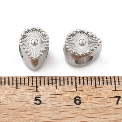 304ステンレススチールヨーロピアンビーズ  大きな穴ビーズ  ステンレス鋼色  ティアドロップ  10.5x7.5x7.5mm  穴：4.5mm&nbsp;STAS-M112-03P-02