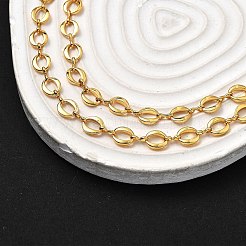 Brass Oval Link Chain Necklaces for Women&nbsp;NJEW-F329-04G