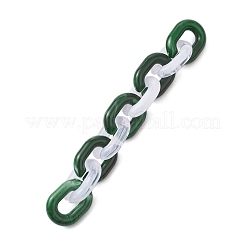 アクリル製ハンドメイドアズキチェーン5個  オーバル  ミックスカラー  19x14.5x4.5mm&nbsp;AJEW-JB01360