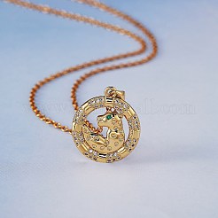 5Pcs Brass Micro Pave Clear Cubic Zirconia Pendants&nbsp;KK-SZ0005-50