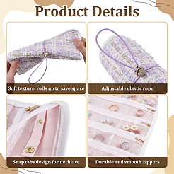 Polyester Jewelry Rolls for Rings Earrings Necklaces&nbsp;AJEW-WH0410-354A
