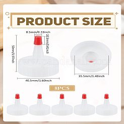 キャップ付きPPスクイーズボトルカバー8個  接着剤キャップ用  ホワイト  50x40.5mm  内径：35.5mm&nbsp;FIND-LP0004-95