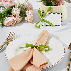 100Pcs Rectangle Paper Table Cards with 100Pcs Polyester Ribbons for Wedding Party Celebration Supplies&nbsp;OFST-WH0004-122B