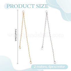 12Pcs 2 Colors Brass Chain Chandelier Component Links&nbsp;KK-ME0003-53