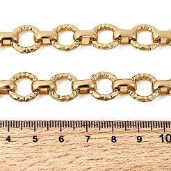 13MM 304 Stainless Steel Textured Round Ring Link Chain Necklaces&nbsp;NJEW-P349-01A-G