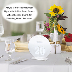 Acrylic Mirror Table Number Sign&nbsp;AJEW-WH0258-861A