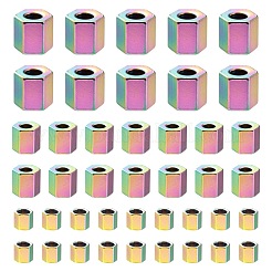 60Pcs 3 Style Ion Plating(IP) 304 Stainless Steel Spacer Beads&nbsp;STAS-LS0001-54MC