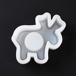 シリコーンクリスマステーマキャンドルホルダー金型  シルエット樹脂石膏セメント鋳造型  鹿  125x118x31mm&nbsp;DIY-A040-04B