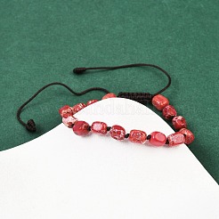 Dyed Natural Imperial Jasper Beads Braided Bead Bracelets for Men Women&nbsp;BJEW-D360-01A
