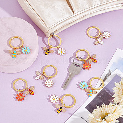 12Pcs 4 Colors Alloy Enamel Keychain&nbsp;KEYC-NB00019