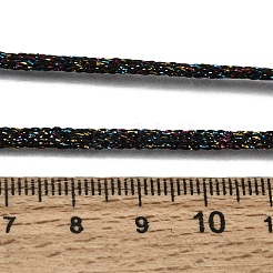 3.5mmポリエステルメタリックコード編み込みネックレス作り  真鍮製の金具と202個のステンレススチール製のロブスタークロウ留め金付き  長持ちメッキ  ラックめっき  ステンレス鋼色  ブラック  16.14インチ（41cm）〜18.11インチ（46cm）&nbsp;FB-CBAA152-01P-09