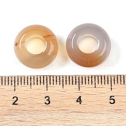 Natural Grey Agate European Beads&nbsp;G-G740-14x8mm-38
