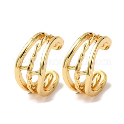 Brass Triple C-Shaped Cuff Earrings&nbsp;EJEW-D332-05E-G