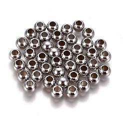 UNICRAFTALE 330pcs 6 Sizes Stainless Steel Beads 2-7mm In Diameter Small Hole Rondelle Beads Stainless Steel Color Smooth Seamless Beads Round Spacer Beads For Jewelry Making Stopper Beads