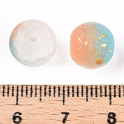 Frosted Baking Paint Crackle Glass Beads with Glitter Powder&nbsp;X1-DGLA-T004-01C