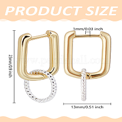 女性用真鍮ハギーフープピアス  スターリングシルバーのツイストリンキングリング925個付き  18KGP本金メッキ  23mm&nbsp;EJEW-LP00001