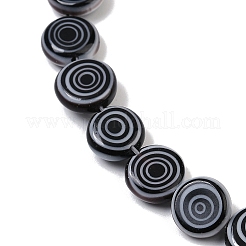 手作りランプワークビーズ連売り  ボルテックスでフラットラウンド  ブラック  10~11x4mm  穴：0.7mm  約38個/連  14.29~14.57''（36.3~37センチメートル）&nbsp;LK-R004-49A