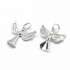 Brass Micro Pave Grade AAA Cubic Zirconia Charms&nbsp;ZIRC-P072-01P-NR