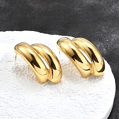 Ion Plating(IP) 304 Stainless Steel Stud Earrings&nbsp;EJEW-G395-01G