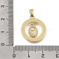 Brass Micro Pave Clear Cubic Zirconia with White Enamel Pendants&nbsp;CU-CBAA556-08C