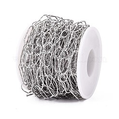 304 Stainless Steel Textured Horse Eye Link Chains&nbsp;CHS-Q009-10P