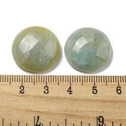 天然フラワーアマゾナイトカボション  フラットラウンド  20~21.5x6~8mm&nbsp;G-C115-02A-33