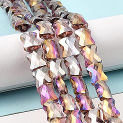 AB Color Plated Transparent Glass Beads Strands&nbsp;EGLA-P051-06A-A14