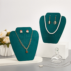 Velvet with Wood Folded Bust Necklace Display Stands&nbsp;NDIS-WH0016-11C