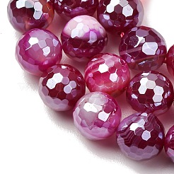 Electroplated Natural Agate Beads Strands&nbsp;G-B191-A07-10mm-06