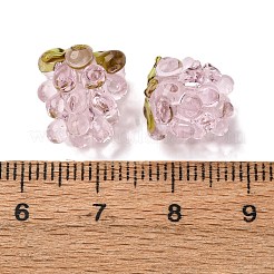 手作りランプワークビーズ  ラズベリー  パールピンク  12.5x10~12mm  穴：1.6mm&nbsp;LS-LAMP-A008-03-02