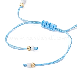 Flower Handmade Millefiori Glass Bead Braided Bead Bracelets&nbsp;BJEW-MZ00165-02