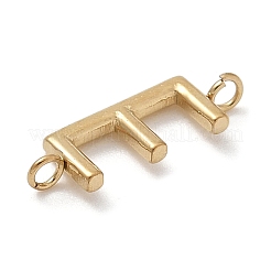 304 Stainless Steel Letter Connector Charms&nbsp;STAS-M108-01G-05