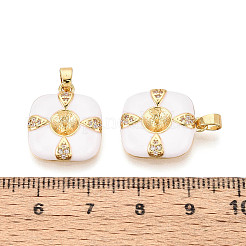 Brass Micro Pave Cubic Zirconia Cup Pearl Peg Bails Pin Pendants&nbsp;KK-T079-07G