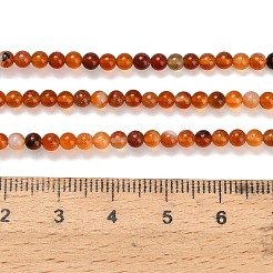 天然石瑪瑙ビーズ連売り  ラウンド  3~3.5mm  穴：0.7mm  約135~139個/連  14.76''~14.96''（37.5~38センチメートル）&nbsp;G-Z116-A06-3mm