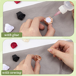 70Pcs 7 Colors Polyester Rose Flower Ornament Accessories&nbsp;DIY-GF0013-42