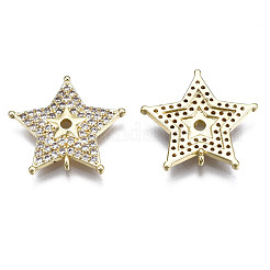 Brass Micro Pave Clear Cubic Zirconia Pendants&nbsp;ZIRC-S069-033G