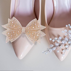 4Pcs 2 Style Polyester Shoe Buckle Clips&nbsp;HJEW-HY00077