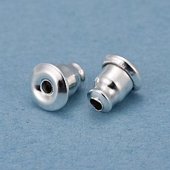 304ステンレススチール製イヤーナット  銀  5.5x5mm  穴：0.8mm&nbsp;STAS-H436-S