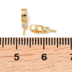 Brass Micro Pave Cubic Zirconia Peg Bails Pin Pendants&nbsp;KK-Z146-21G