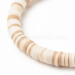 Polymer Clay Heishi Beads Stretch Bracelet for Women&nbsp;BJEW-JB07207-04