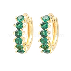 Brass Micro Pave Cubic Zirconia Hoop Earrings&nbsp;EJEW-P346-09G-01