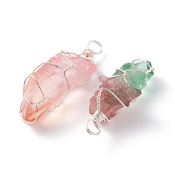 Natural Dyed Quartz Bead Pointed Pendants&nbsp;PALLOY-JF00921-S