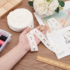 15 Yards Cotton Embroidery Flower Lace Ribbons&nbsp;SRIB-WH0011-178